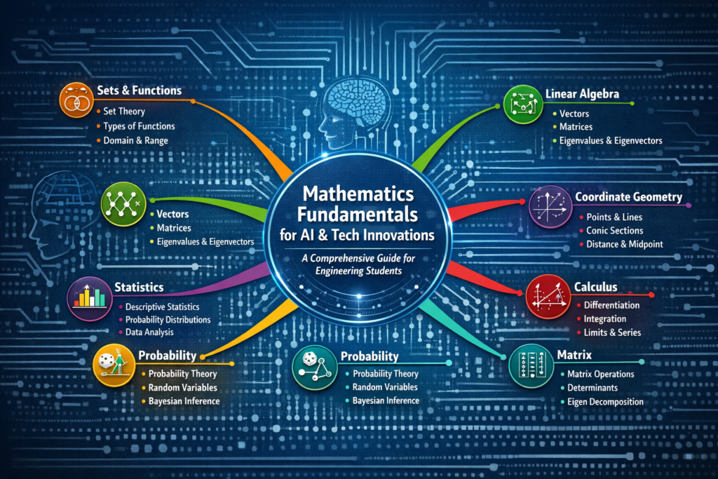 Mathematics fundamentals for AI and technology innovation – algebra, calculus, linear algebra, probability, and data science concepts for engineering students