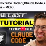 Developer workspace showing Claude Code terminal and Cursor IDE side-by-side with MCP server integrations for AI-powered vibe coding workflow